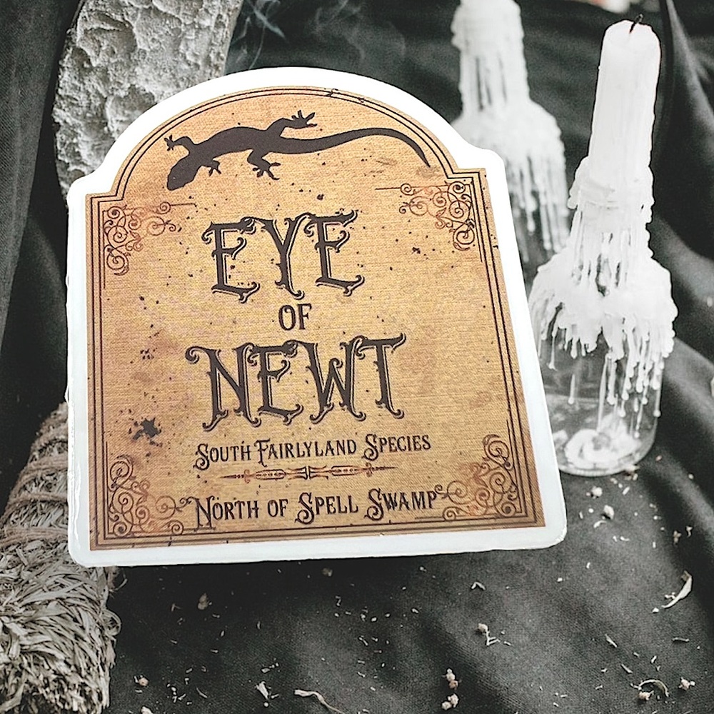 EYE OF NEWT Witchy Sorceress Supreme Potion B0ttle Label Sticker Spell Occult